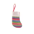Mini knitted Christmas stocking with colorful stripes for festive tree decoration - Multicolor Horizontal Stripes