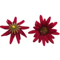 Large red artificial silk daisy flower head for DIY garlands and wedding hair accessories - Phoenix Tail Flower