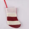 Miniature red and white striped knitted Christmas stocking ornament for holiday tree decoration - Red And White Horizontal Stripes