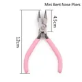 Mini pinze a becco curvo in acciaio al carbonio rosa per la creazione di gioielli fai-da-te - Mini Pinze a Becchi Curvi / 12cm / Rosa