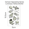 Space theme luminous temporary tattoo stickers with astronaut and rockets, 10.5x6cm - Glow-in-the-Dark Space Y-016 / 6*10.5cm