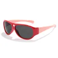 Occhiali da sole aviator per bambini con montatura rossa e stanghette rosa, protezione UV - Montatura Rossa Aste Rosa