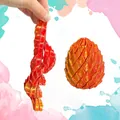 Macro view of 3D printed articulated dragon egg toy in vibrant red and orange colors - Dragon Egg Shuttle Ball / 4.6x5.6cm (26g) / Red-Gold Gradient