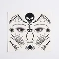 Tatuajes temporales faciales de Halloween calavera y araña - FK-005