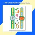 Fun cartoon watch-shaped temporary tattoo stickers for kids with cute animal designs - Animal World Style (WK-195) / 1 Sheet