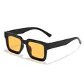 Classic square frame sunglasses with black frame and vibrant orange lenses for driving - Black Frame Orange Lens