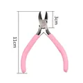 Mini pinze a taglio diagonale rosa in acciaio al carbonio per creazione gioielli - Mini Pinza a Taglio Laterale / 11cm / Rosa