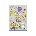 Creative gold foil Halloween temporary tattoo stickers with funny cartoon icons for kids - WE-028 / 10.8x18cm