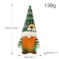 Green St. Patrick's Day plush gnome ornament with rainbow hat and orange beard, 27cm - Green Leaf Festival Male Style
