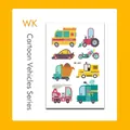 Kids cartoon transportation vehicle temporary tattoo stickers including truck and car - Vehicle Style (WK-082) / 1 Piece