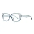 Elegant light blue square anti-blue light glasses with decorative rivets for women - Gray