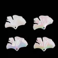 Colgantes de hoja de ginkgo UV iridiscentes para fundas de móvil y creación de joyas - Estilo 3 (32x22mm) / Paquete de 10
