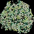 Mixed mint and lime green 4mm acrylic faceted bicone beads for DIY jewelry making - 10g/Pack (Approx. 300 Pcs) / Cream Green