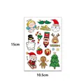 Christmas gold bronzing temporary tattoo sheet featuring Santa and reindeer, 10.5x15cm - Christmas Series (WE-036) / 10.5x18cm