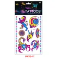Tatouages temporaires fluorescents Halloween avec motifs de hibou et de lion brillants - Série Animale (DWYG-17)