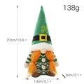St. Patrick's Day gnome doll with green hat, orange braids and shamrock detail - Green Leaf Festival Female Style