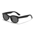 Modern black round frame sunglasses for men and women with high quality UV protection lenses - Black Frame Grey Lens