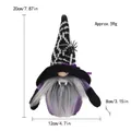 Halloween spider gnome plush doll with vampire fangs and web hat, dimensions included - Vampire Male Style / Black