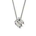 Einfache silberne geometrische Zauberwürfel-Halskette für Damen und Herren Modeschmuck - 520 Zauberwürfel Stil / Stahlfarbe (520)