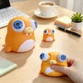 Cute orange walrus eye popping squeeze fidget toy for office desk stress relief - Orange Sea Lion