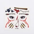 Tatuajes temporales de Halloween con hacha sangrienta, ojo y diseños de cicatrices - FK-007