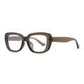Stylish square brown frame anti-blue light glasses with side decorative metal studs - Olive Green