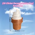 Kreatives 3D-gedrucktes Eiscreme-Fidget-Toy mit 5,5 cm Höhe und 3,2 cm Durchmesser - Weißer Eiscreme-Klicker