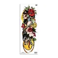Temporary full arm sleeve tattoo with beauty, flowers, and beast art design. - WB-008 / 17*48 CM