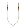 Elegant gold metal glasses chain featuring bold tortoiseshell acrylic links for masks. - Tortoise Shell & Metal Patchwork Style (C20)