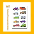 Vibrant cartoon car transportation themed temporary tattoo stickers for children - Vehicle Style (WK-087) / 1 Piece
