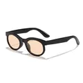 Retro black frame sunglasses with light orange tinted lenses for men and women - Black Frame Tea Lens