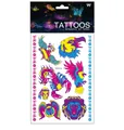 Tatouages temporaires fluorescents d'animaux pour Halloween, motifs lion et aigle. - Série Animale (DWYG-18)