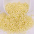 Cuentas de vidrio transparente amarillo crema con centro teñido para bisutería DIY - 20g/Paquete Pequeño / Beige / 2.0mm
