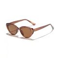 Eleganti occhiali da sole vintage cat-eye con montatura marrone trasparente donna - Montatura Tè Scuro Lenti Tè(KD93501)