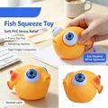 Orange puffer fish eye-popping squeeze toy for stress relief and office desk fidgeting - Yellow Pufferfish
