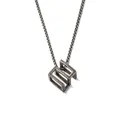 Collar con colgante de cubo mágico plateado retro para parejas con diseño geométrico - Plata Antigua (520)