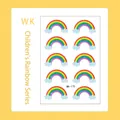 Colorful rainbow temporary tattoo stickers for children with clouds, variant WK-175 - Rainbow Series (WK-175) / 1 Sheet