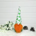 St. Patrick's Day gnome figurine with green clover hat and orange beard decor - Male Style