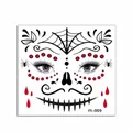 Pegatina de tatuaje temporal para cara de Halloween con diseño de calavera - FK-009