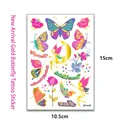 Gold-stamped butterfly and fairy tattoo sticker sheet for children, 10.5x15cm size - Gold Stamping Butterfly Fairy (WE-039) / 10.8*18cm (OPP Bag Packing)