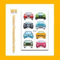 Kids temporary tattoo stickers sheet featuring colorful cartoon car transport series - Vehicle Style (WK-085) / 1 Piece