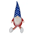 Patriotic Independence Day plush gnome doll with blue star hat and long striped legs - Star Style