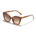 Stylish tortoiseshell cat-eye sunglasses with brown gradient lenses and plastic frame - Tortoise Frame Gradient Tea Lens