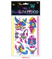 Planche de tatouages temporaires Halloween fluorescents avec motifs d'animaux néon DWYG-19 - Série Animale (DWYG-19)