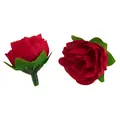 Realistic artificial red silk rose flower heads for DIY hair accessories and wedding decor - Mini Tea Bud Style B