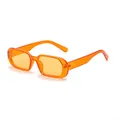 Lunettes de soleil rétro à petite monture carrée en orange vif pour un look tendance et moderne - Monture Jaune Verres Jaunes