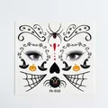 Pegatina de tatuaje temporal para la cara de Halloween con diseños de araña y calabaza - FK-010