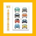 Sheet of colorful cartoon transportation vehicle temporary tattoo stickers for kids - Vehicle Style (WK-086) / 1 Piece