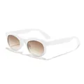 Gafas de sol retro con montura blanca y lentes degradadas en marrón claro unisex - Montura Blanca Lentes Degradadas Marrón