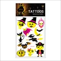 Glow in the dark Halloween temporary tattoos with spooky pumpkin designs for kids - WSYG04-Pirate Boy Pumpkin (WSYG-004) / 1 Piece